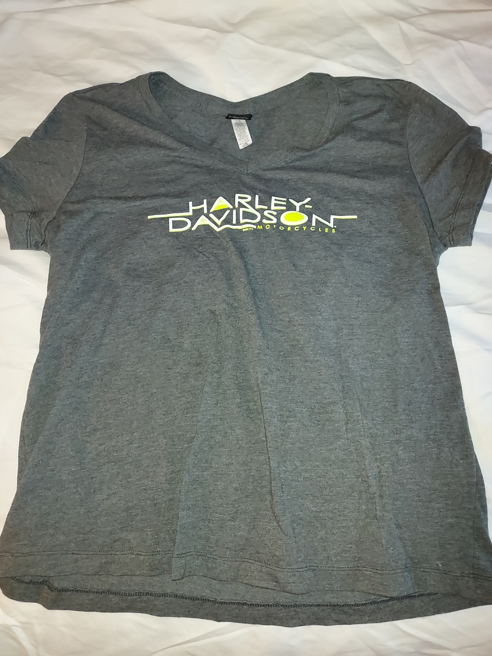 Harley-Davidson Gray Logo Tee with Yellow Accent